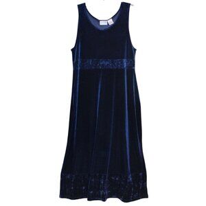 Worthington Stretch Midnight Blue Velvet Sleeveless Tank Midi Maxi 16